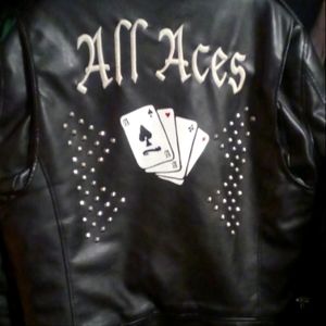 GUESS ALL ACES LEATHER JACKET